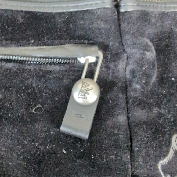 Juicy Couture Black Velour Baby Diaper Bag - Picture 4 of 10